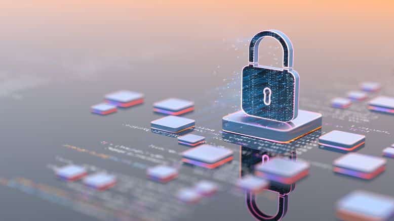 Abstract lock image representing AI security and data privacy